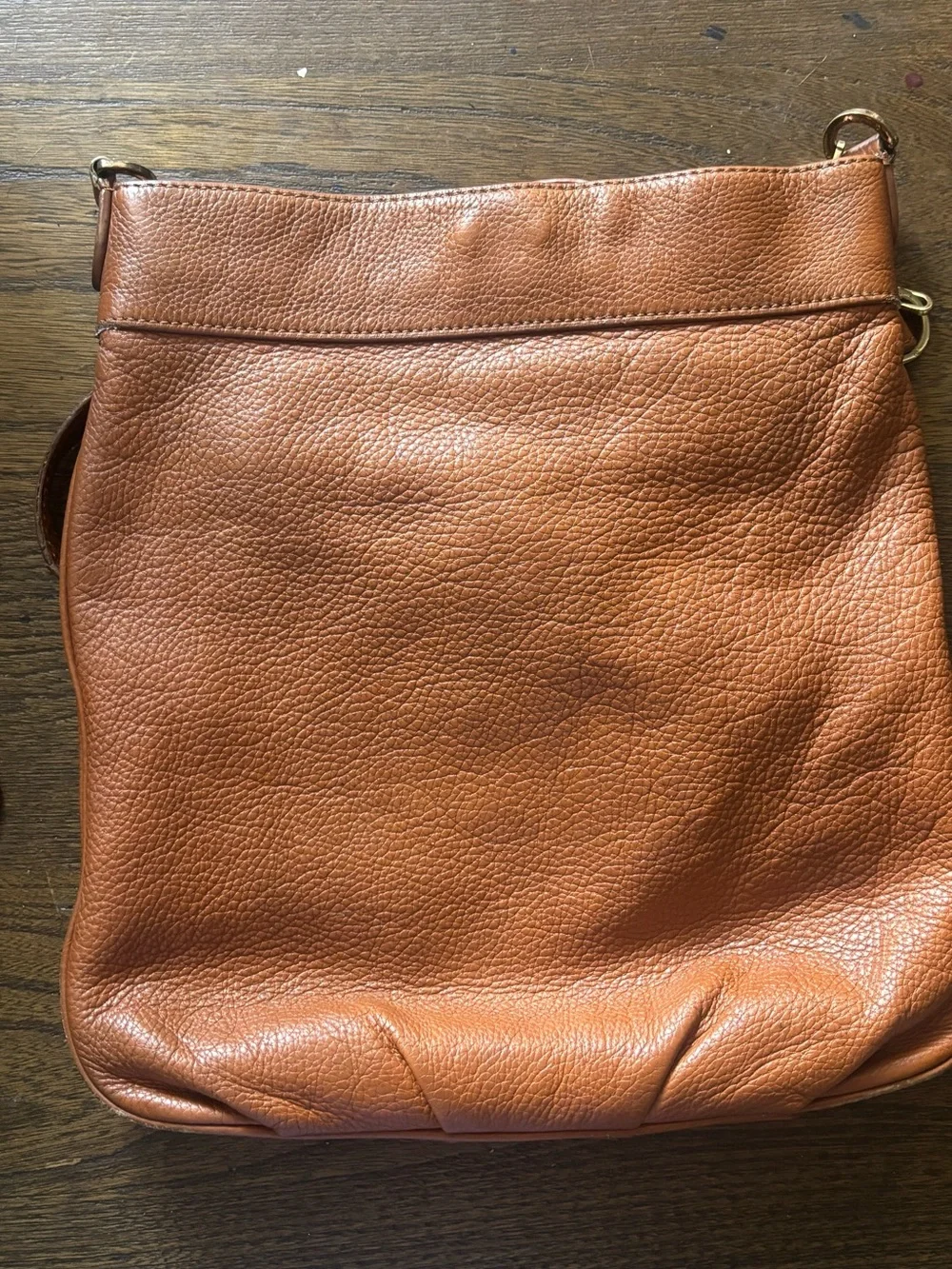 Tory Burch Brown Leather Shoulder Crossbody with Embossed Logo